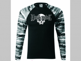 Death Metal pánske tričko (nie mikina!!) s dlhými rukávmi vo farbe " metro " čiernobiely maskáč gramáž 160 g/m2 materiál 100%bavlna